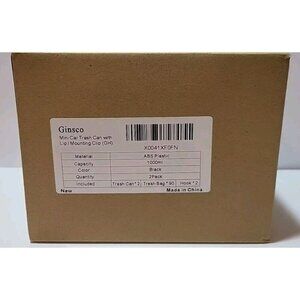 Two 2 Ginsco Mini Trash Cans For Car With Lip Mounting Includes 6‎ Rolled Bags